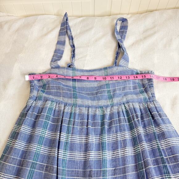 Hatch The Jules Dress Blue Plaid Chambray Maternity Dress OS NWT - Picture 6 of 14